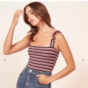 Reformation striped bodysuit